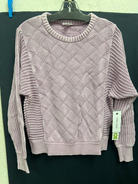 Tribal dolman crew neck sweater lavender blush