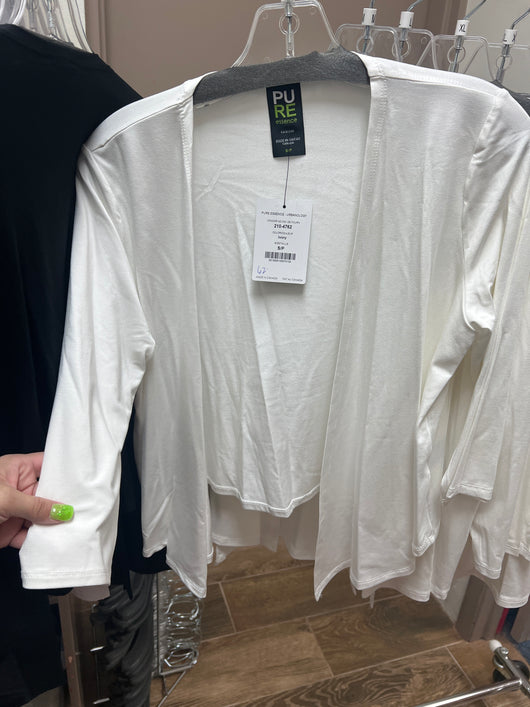 Pure short cardigan ivory