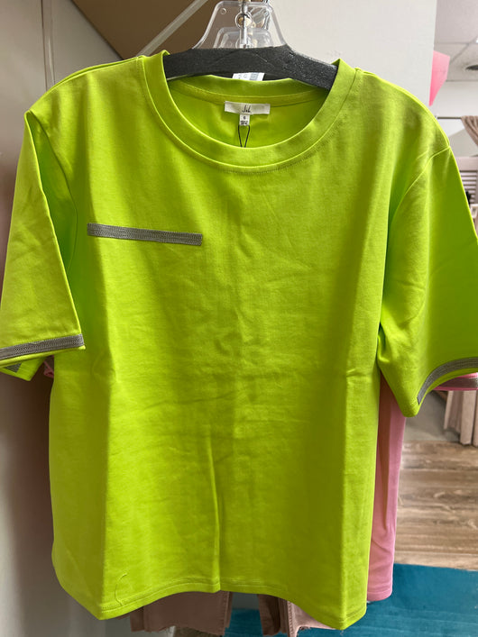 JOH silver embellished top lime green
