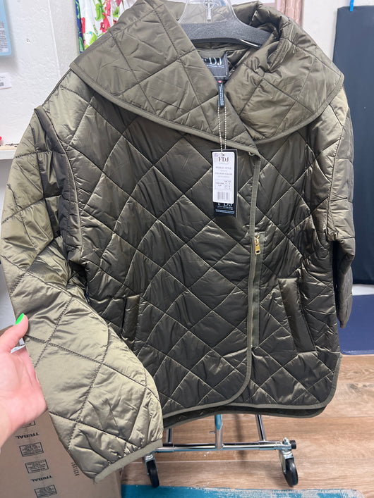 FDJ quilted jacket olive green