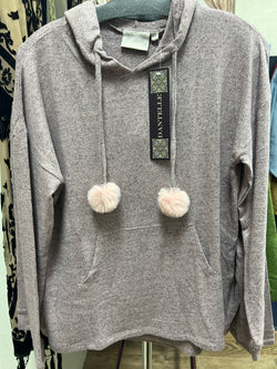 Dantelle heathered mauve soft hoodie w/ floofs