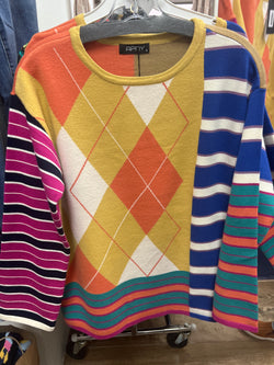 APNY multi color pattern sweater