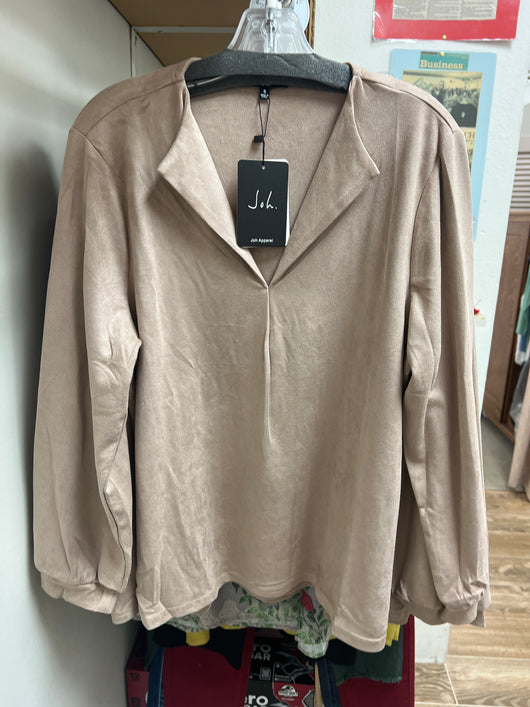 JOH khaki suede blouse