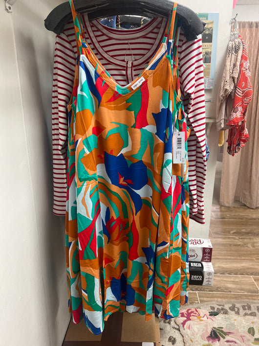 Tribal calypso blue print dress