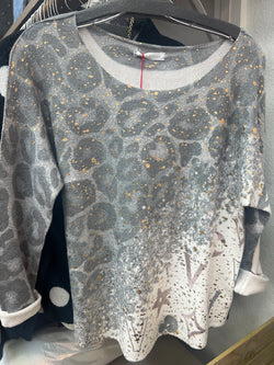 Amorosa foiled leopard top