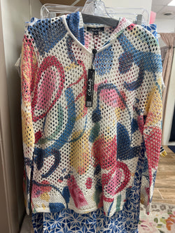 Charlie B abstract multi mesh hoodie