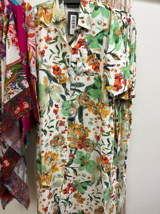 Elle green multi dress