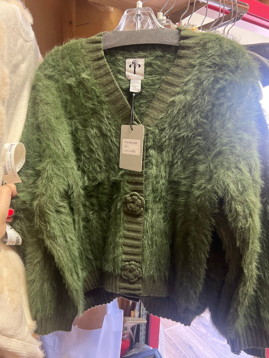 Rain & Rose Olive green cardi