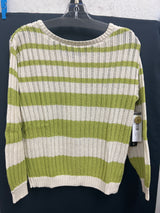 Tribal pistachio stripe sweater / cardigan