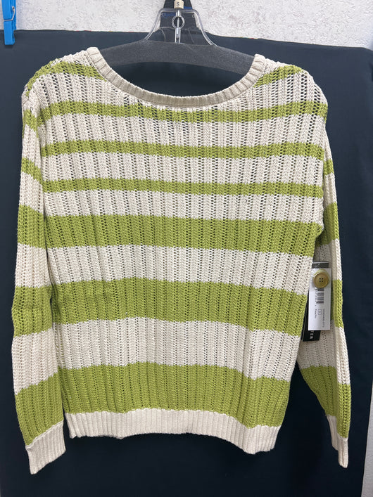 Tribal pistachio stripe sweater / cardigan