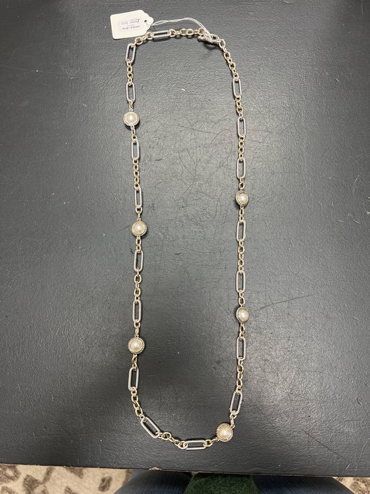 Lordane silver gold pearl necklace