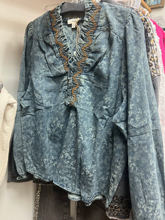 Easel denim blouse