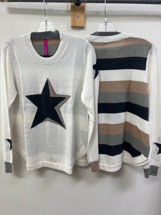 Zaket & Plover ivory stars & stripes sweater