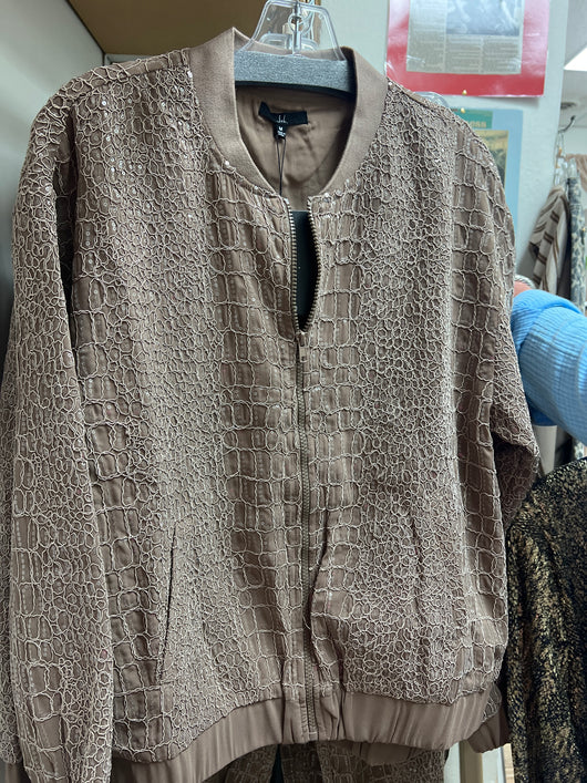 Joh mocha textured sequin jacket