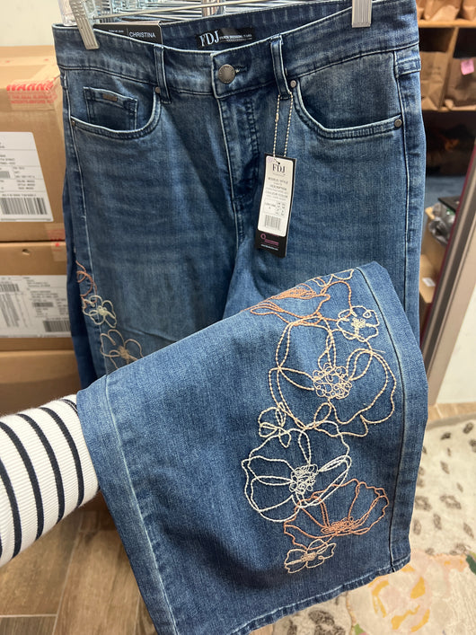 FDJ Christina embroidered jeans
