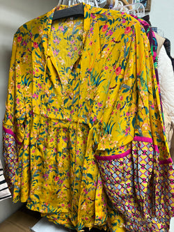 Benares mustard print blouse