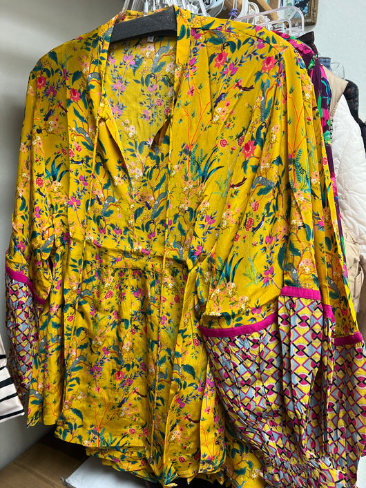 Benares mustard print blouse