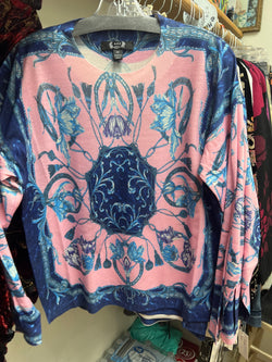 AZI pink blue sweater