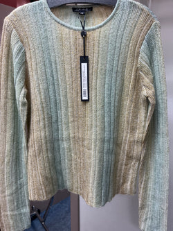 Charlie B matcha space dye stripe sweater