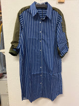 Josh blue stripe olive dress