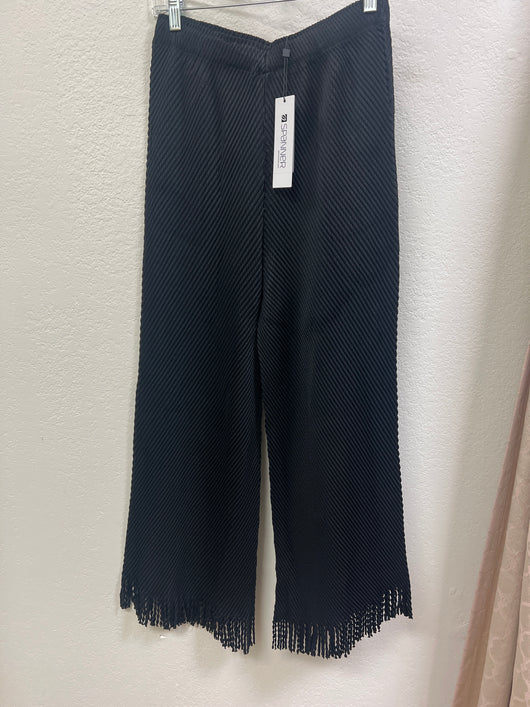 Spanner black fringe pants