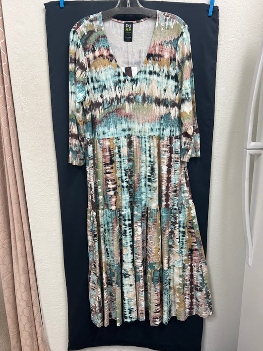 PURE multi v neck maxi dress