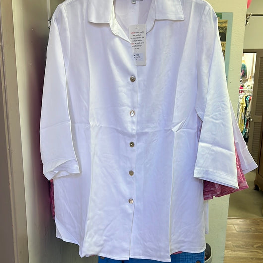 Toofan white button detail tencel tunic