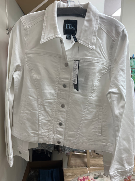 FDJ snap up denim jacket white