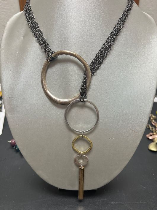 Water & wave indium necklace