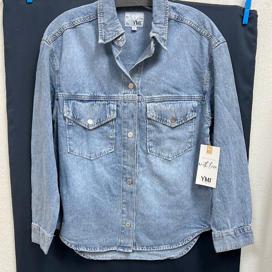 With Love YMI denim snap up shacket