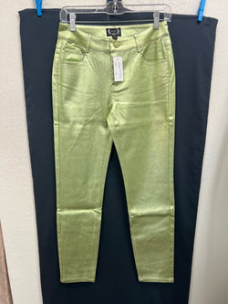 AZI metallic moss green jeans