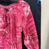 Unique spectrum pink floral peasant top
