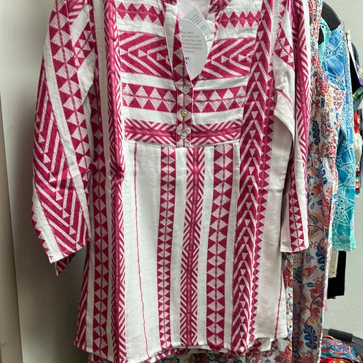 Parsley & Sage pink white stripe tunic