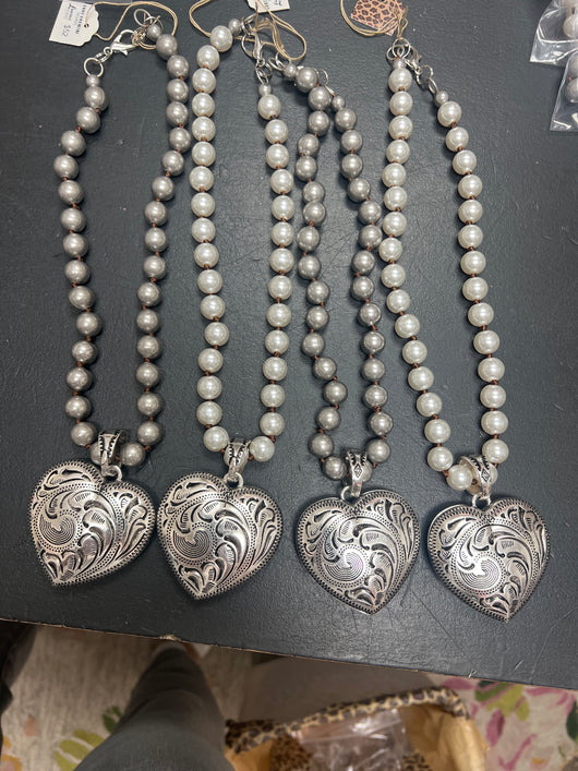Chunky heart necklaces