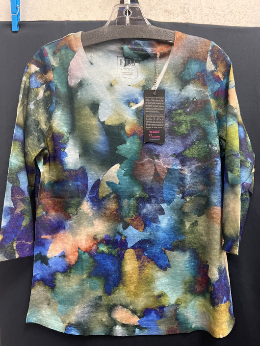 FDJ Norah blue/green multi 3/4 top