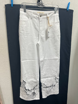 Charlie B lace ankle white jeans