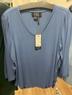 FDJ knit v neck top blueberry