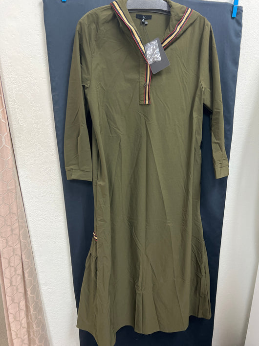 JOH olive green hooded maxi dress