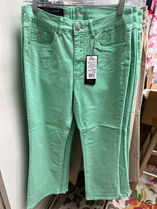 FDJ Olivia boot crop jeans patina green