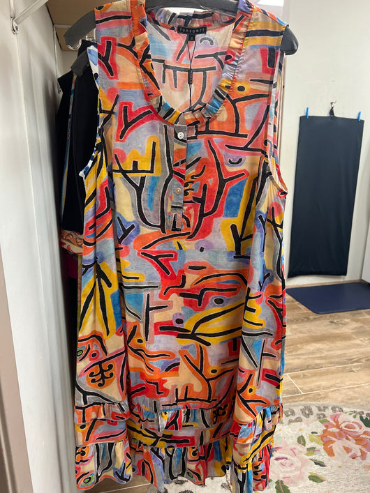 FunSport yellow red tribal print dress
