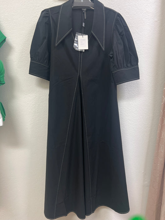Lior black v neck collared dress