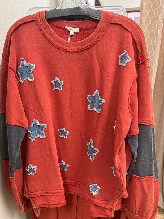 Easel vintage red star top
