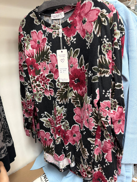 Papillon Black Floral Top
