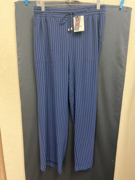 PURE ink blue pinstripe pull on pants
