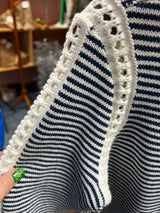 Tribal jet blue white stripe knit cardigan