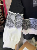 Gabby Isabella black white lace sweater