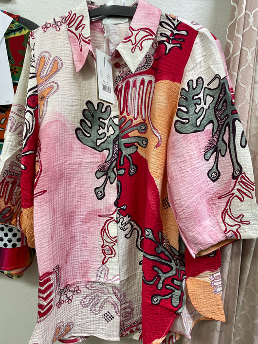 Noen red multi tunic