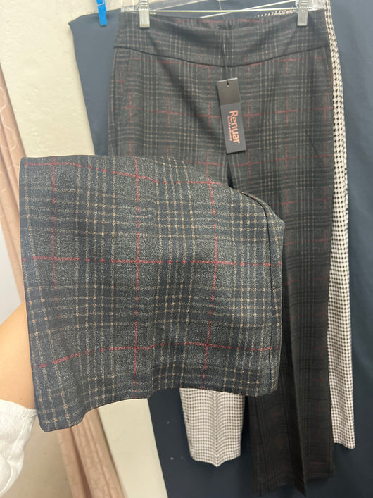 Renuar scarlet combo plaid pant