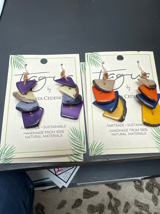 Tagua Fuji earrings