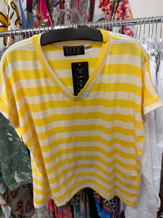 Elle yellow stripe shirt